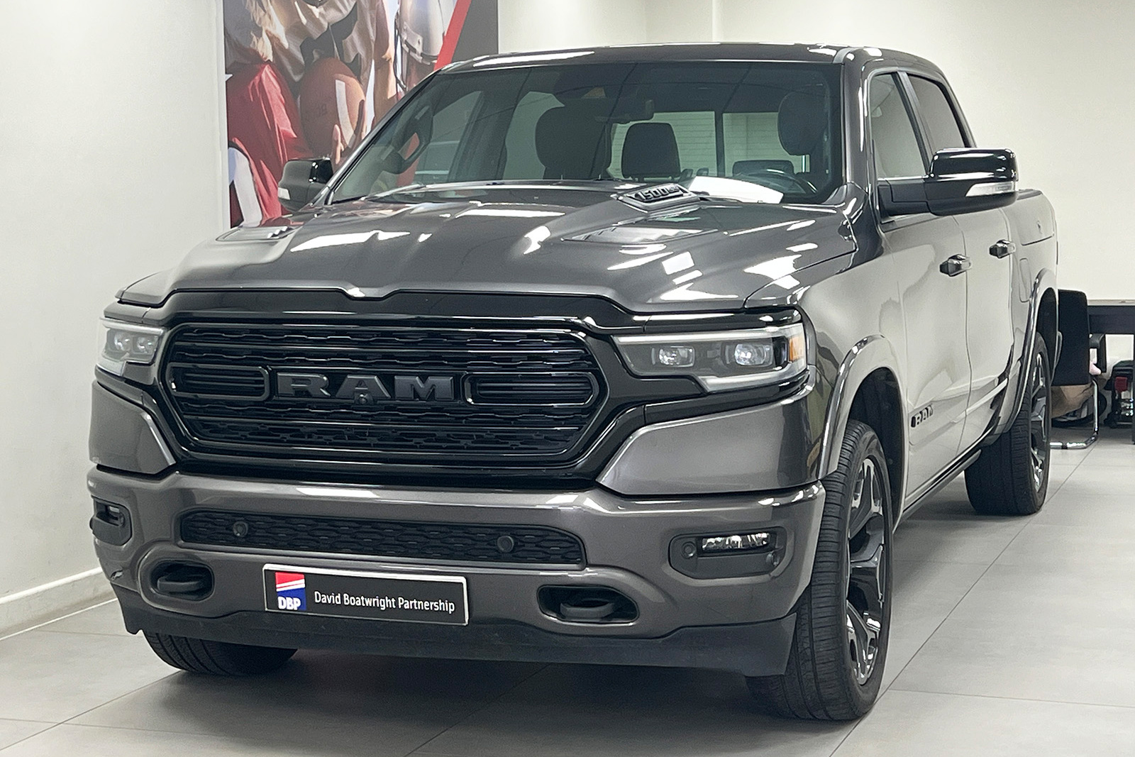 RAM pickup in Granite Crystal in Showroom